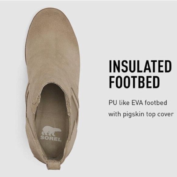 Sorel Joan Uptown Chelsea Women’s Sz 10 Sandy Tan Waterproof Wedge Boots Luxury - Picture 9 of 16